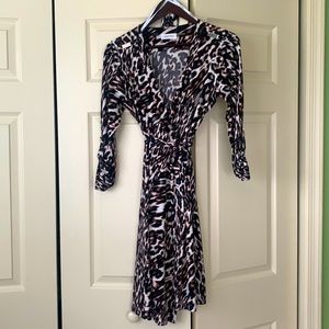 Calvin Klein animal print wrap dress